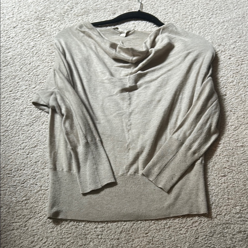 LOFT Cream Cowl Neck Sweater Soft and Relaxed